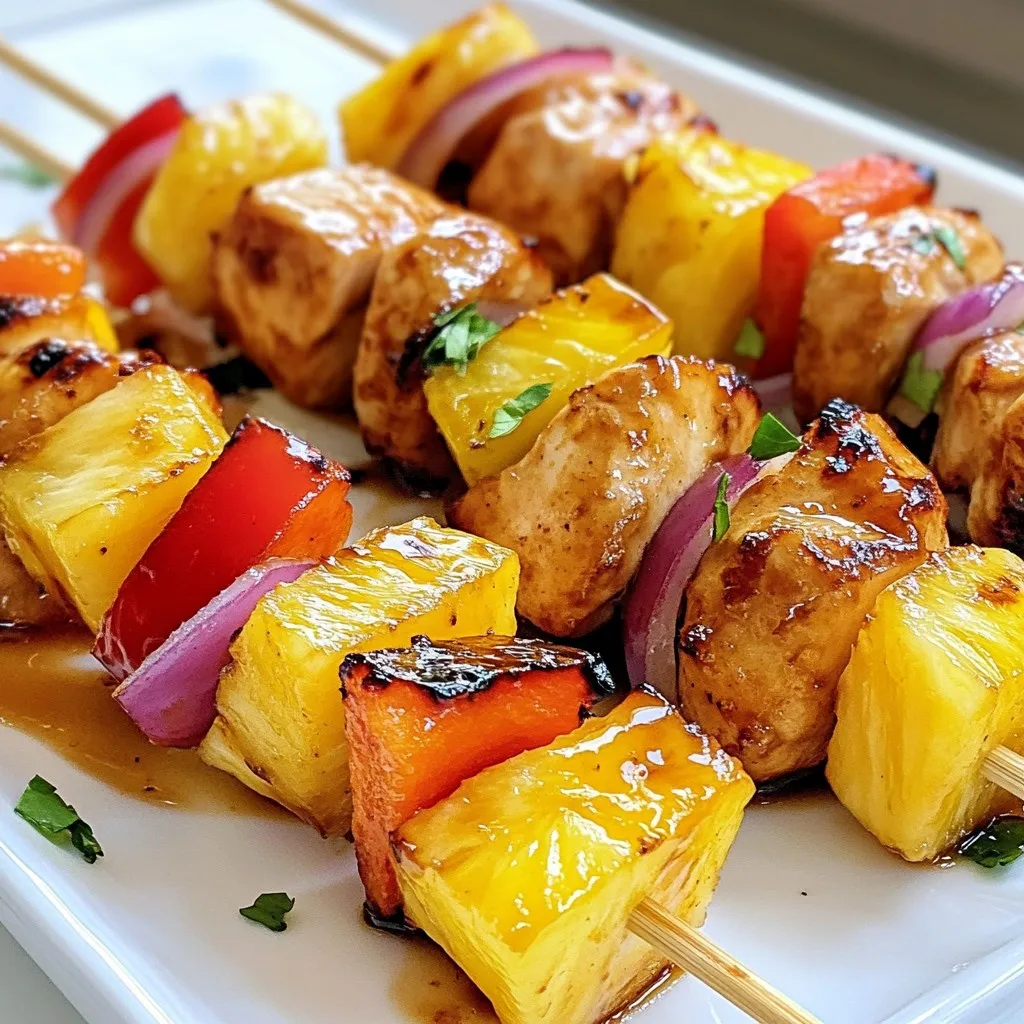 Pineapple Teriyaki Chicken Skewers Einfaches Grillrezept