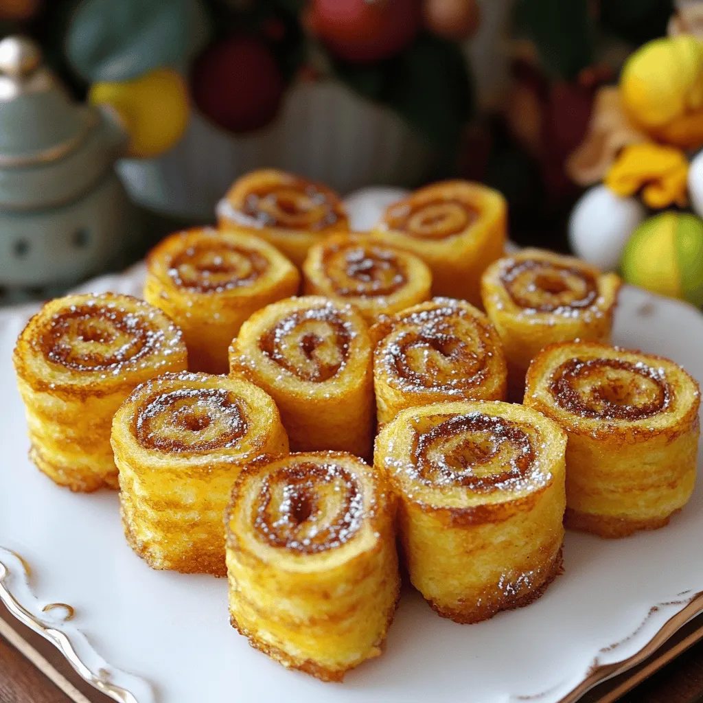 Köstliche Zimt-Rollen French Toast Bissen Schnell Zubereiten