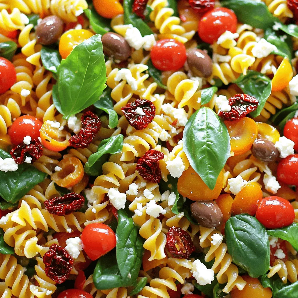 Sonnengetrocknete Tomaten-Pasta-Salat Frisch und Einfach