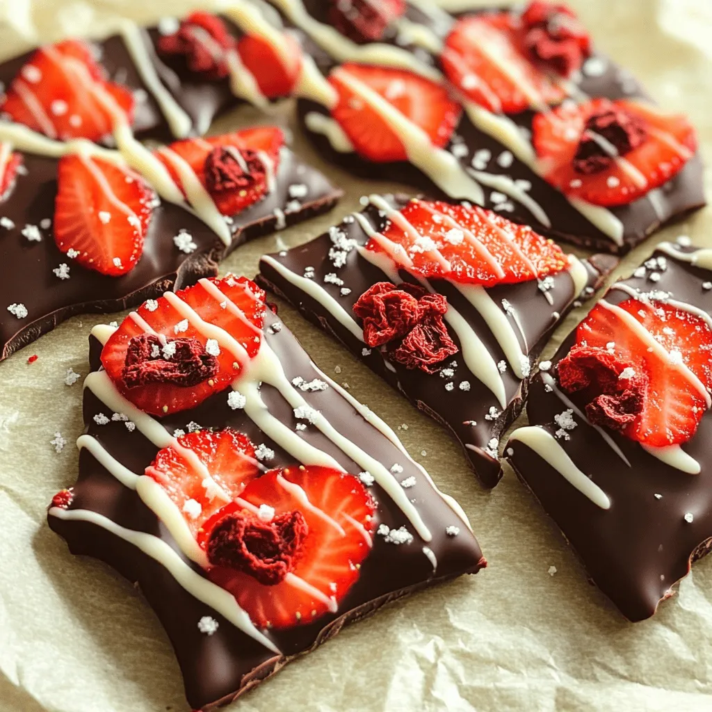 Schokoladenüberzogene Erdbeer-Bark Einfaches Rezept