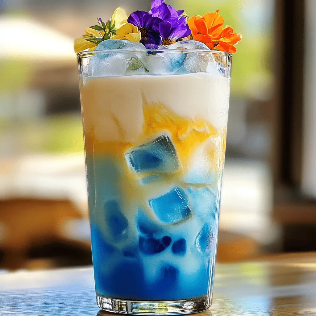 Iced Butterfly Pea Flower Tea Latte Lecker und Erfrischend