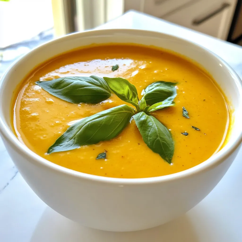 Cremige geröstete Paprika-Suppe herzhaft und lecker