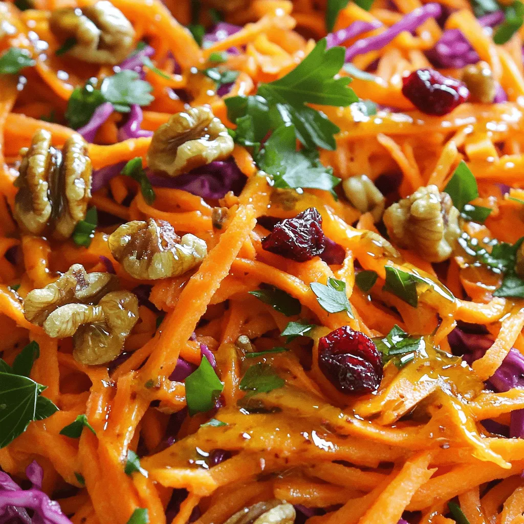 Der Karottensalat hat einige wichtige Zutaten. Du brauchst: