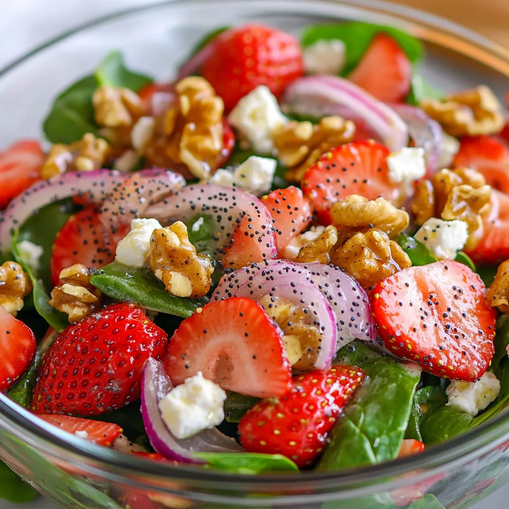 Erdbeer-Spinat-Poppi-Salat Frisch und Nahrhaft