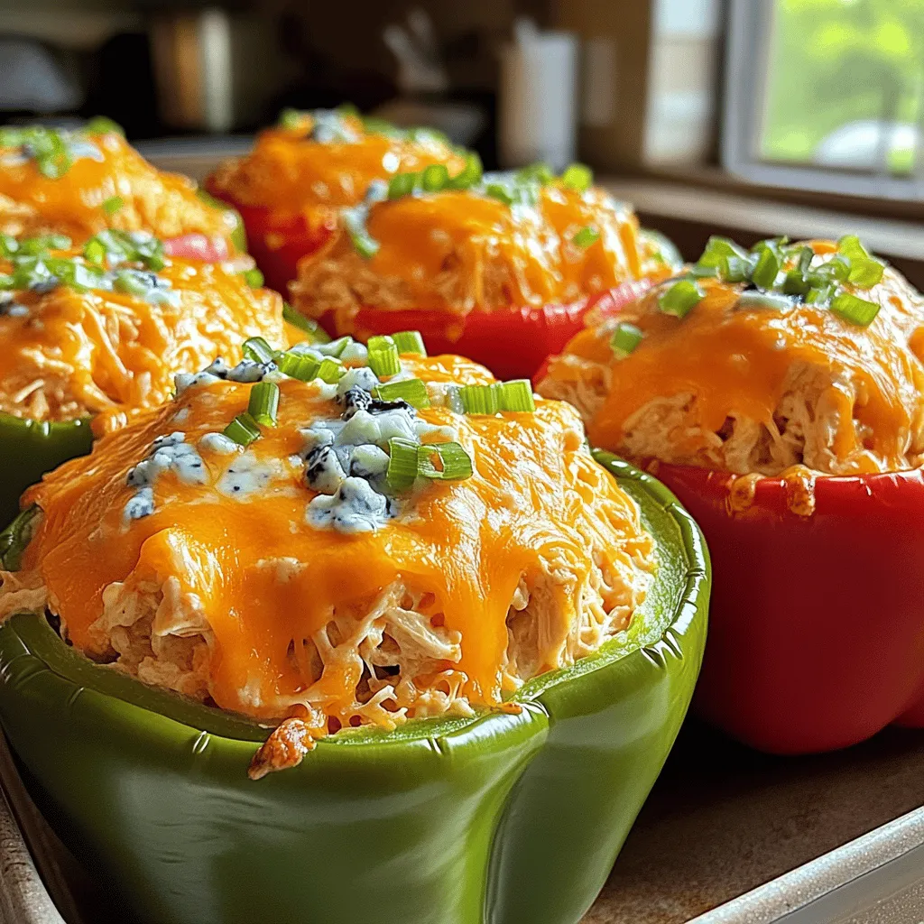 Buffalo Chicken Stuffed Peppers Einfach und Lecker