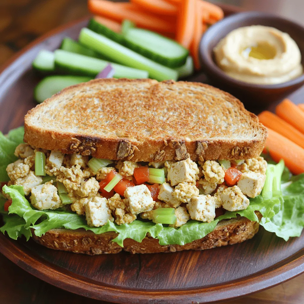 - 200 g fester Tofu - 2 EL Mayonnaise - 1 EL Dijon-Senf - 1/4 Tasse Sellerie