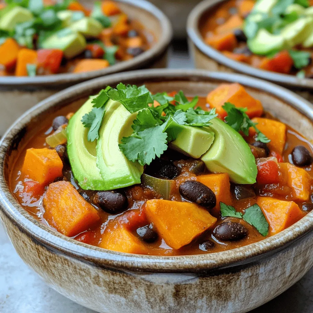 Vegan Sweet Potato Black Bean Chili Köstlicher Genuss