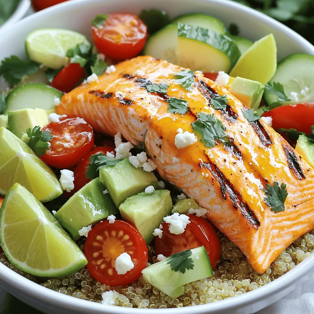 Sommer Citrus Grilled Salmon Bowls Frisch und Lecker
