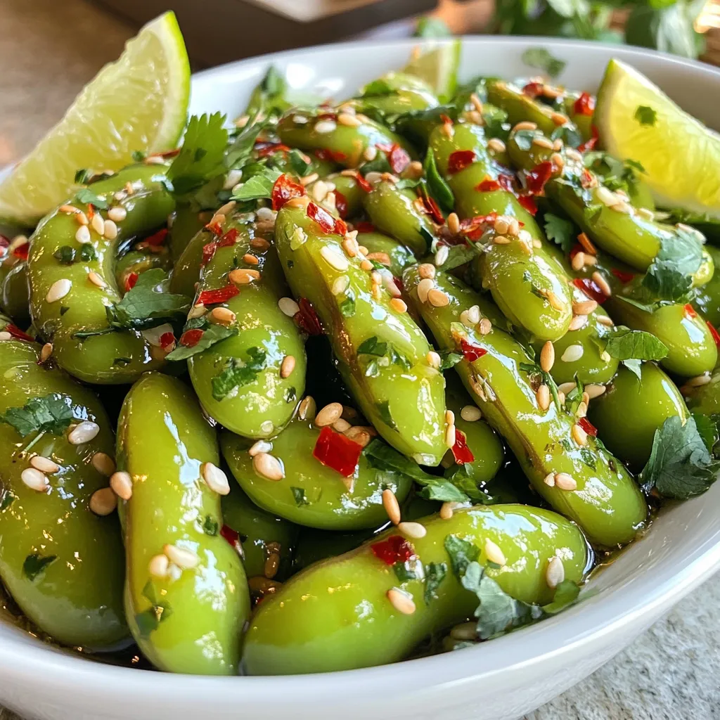 Spicy Garlic Edamame Schnelles und gesundes Gericht