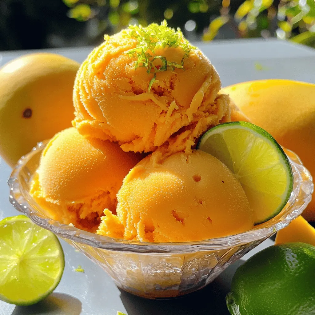 Mango Sorbet köstlicher Genuss im Sommer