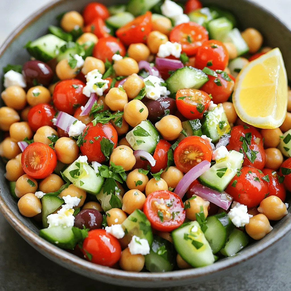 Quick Greek Chickpea Salad Frisch und Einfache Zubereitung