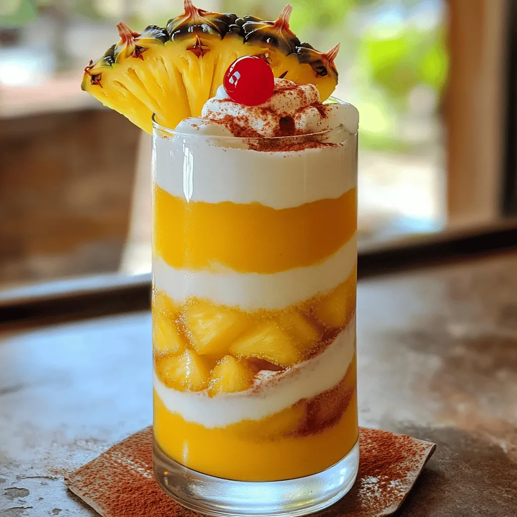 - Frische Ananasstücke - Kokosmilch - Vanillejoghurt