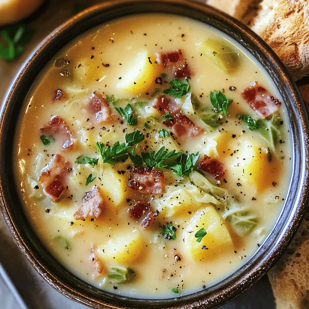 Irish Bacon, Cabbage, and Potato Soup Schmackhafte Mischung