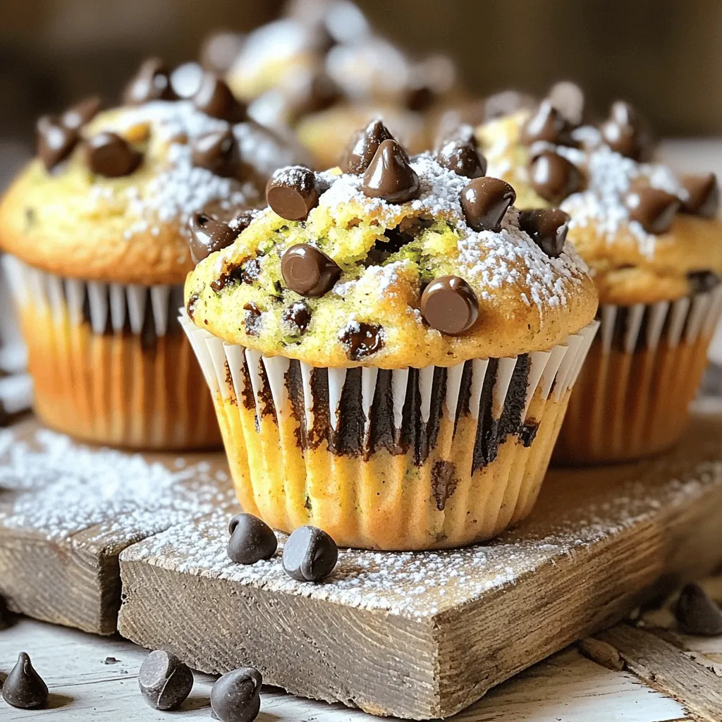 Schmackhafte Chocolate Chip Zucchini Muffins Rezept