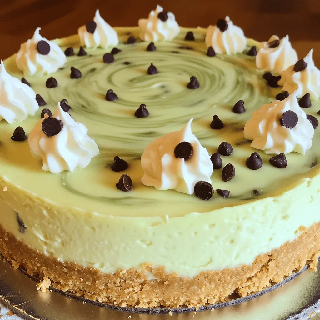 Mint Chocolate Chip Cheesecake Köstliches Dessert Rezept