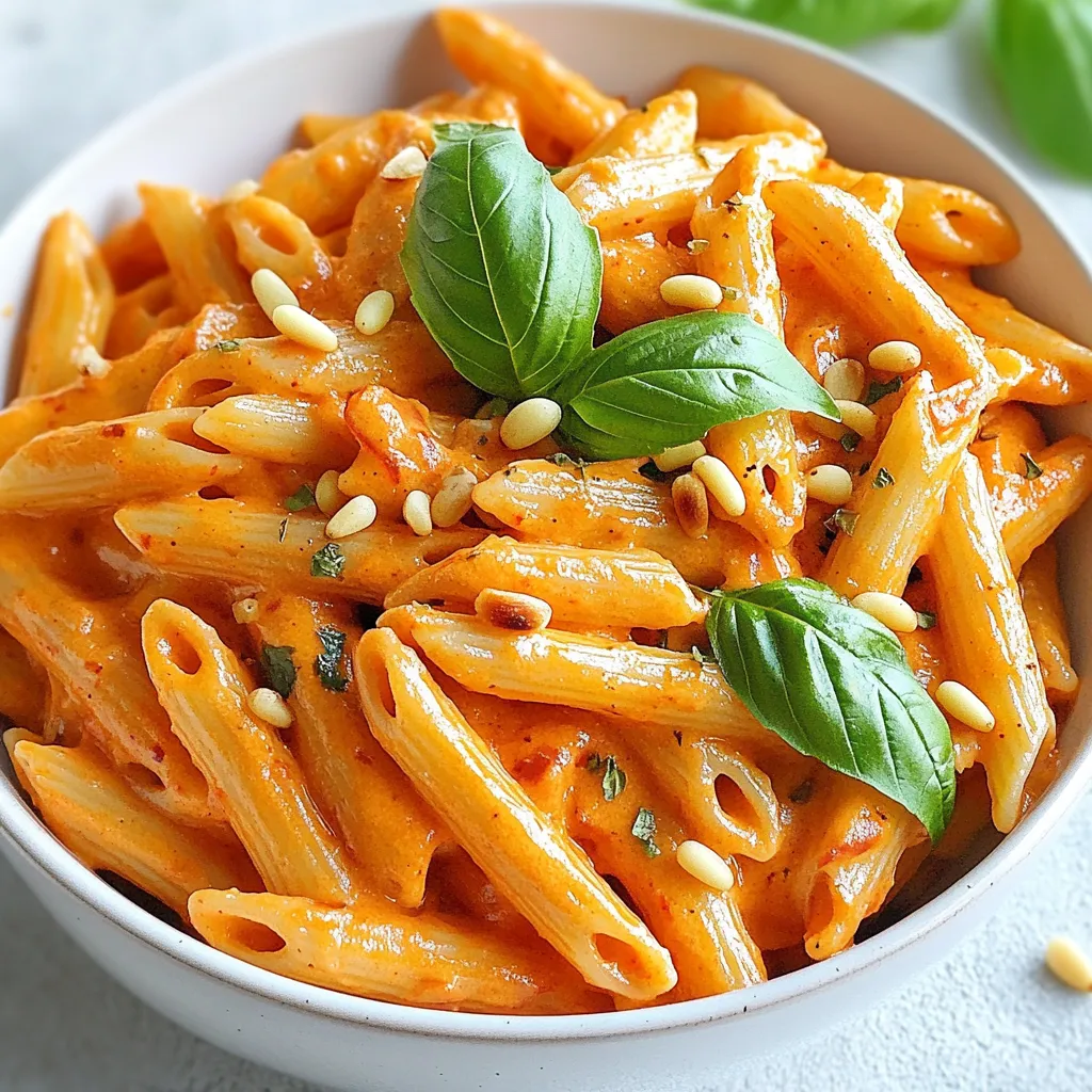 Creamy Roasted Red Pepper Penne Leckeres Rezept