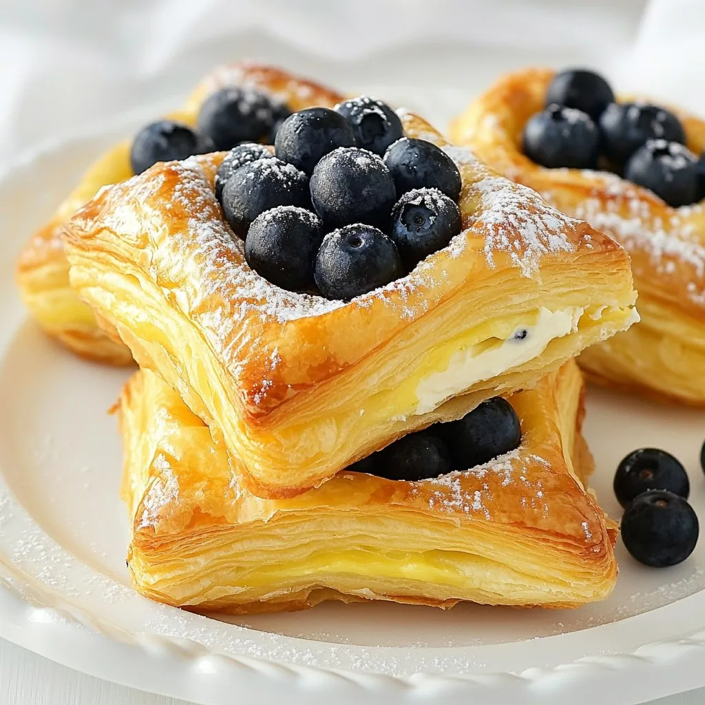 Blaubeer-Cream Cheese Danish mit frischem Genuss