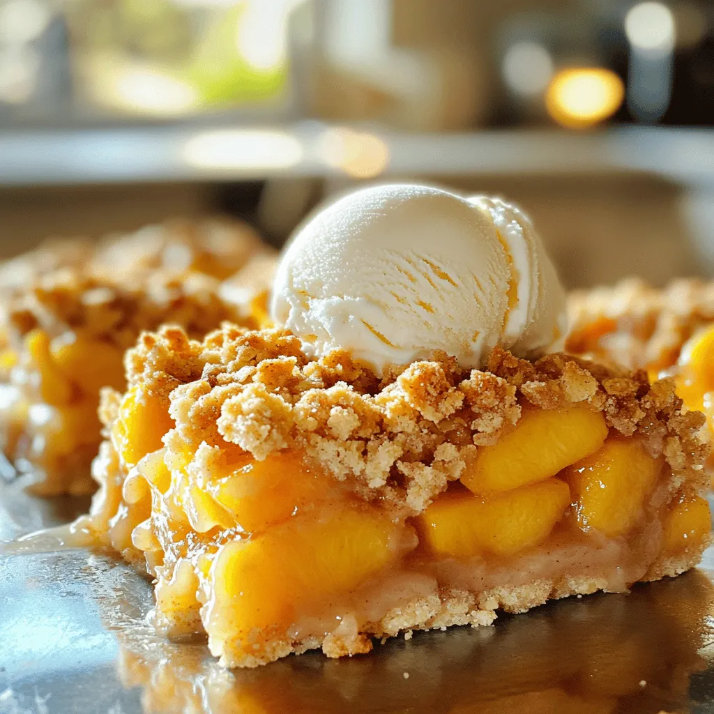 Pfirsich-Crumble-Riegel Einfacher und leckerer Snack