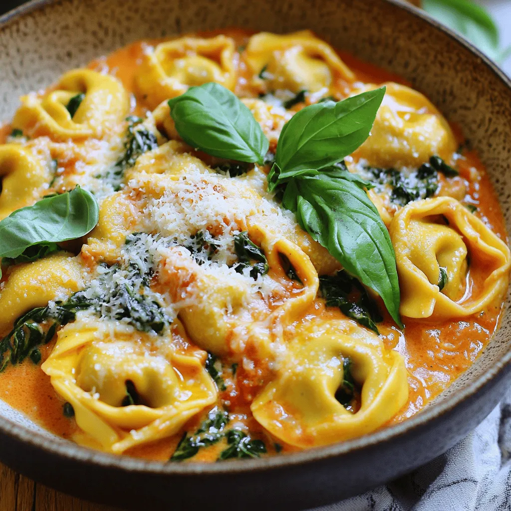 Creamy Tomato Spinach Tortellini Einfache Rezeptidee