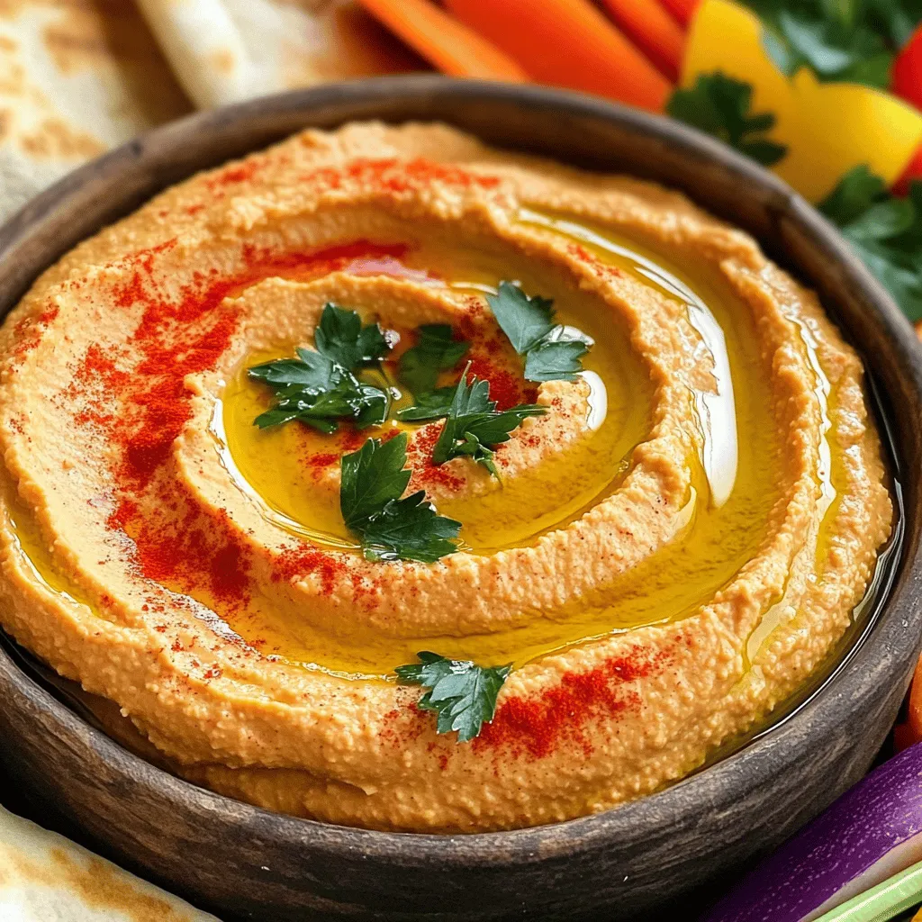 Roasted Red Pepper Hummus Einfache Rezeptanleitung