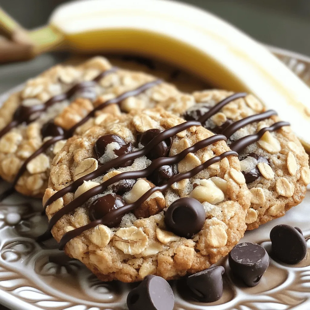 Schmackhafte Chocolate Chip Banana Oatmeal Cookies