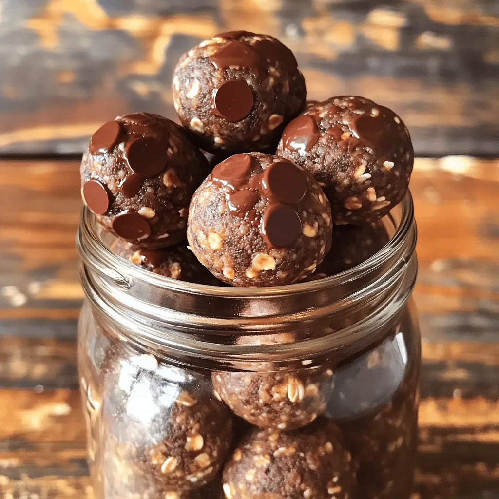 Schokoladen-Erdnussbutter-Energie-Bällchen Rezept