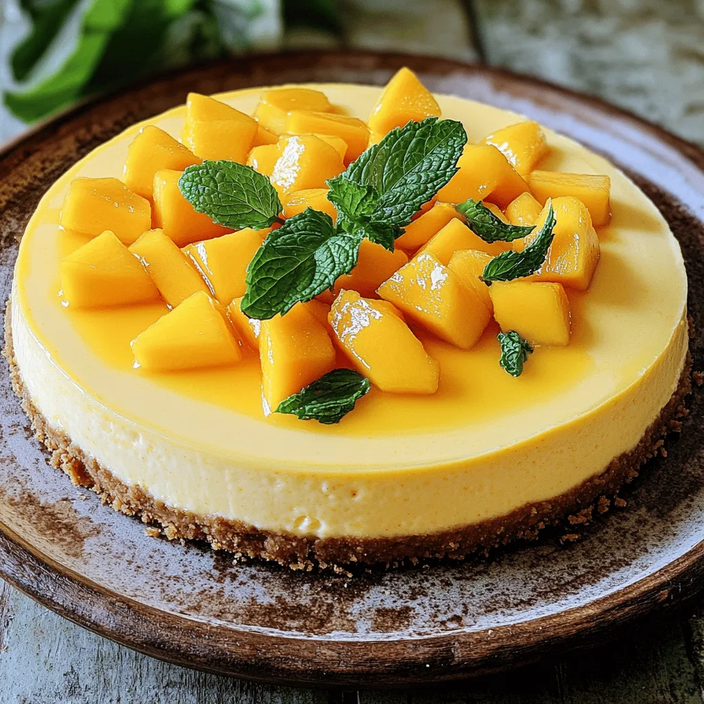 Der tropische Käsekuchen mit Mango hat einen frischen Mango-Geschmack, der einfach begeistert. Die Zutaten verleihen ihm eine exotische Note, die viele mag. Die Kombination aus cremigem Frischkäse und süßer Mango macht jeden Bissen zu einem Genuss.