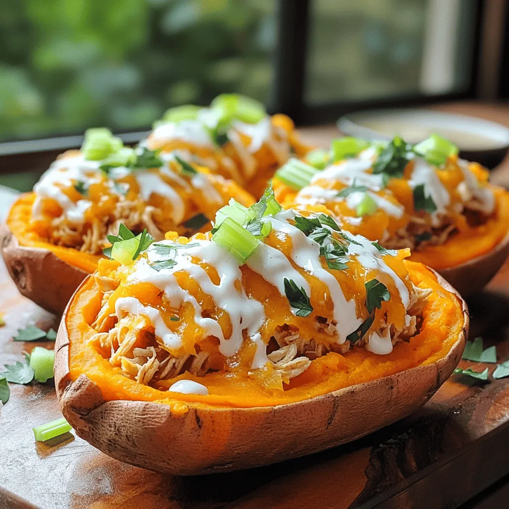 Buffalo Chicken Stuffed Sweet Potatoes Einfaches Rezept