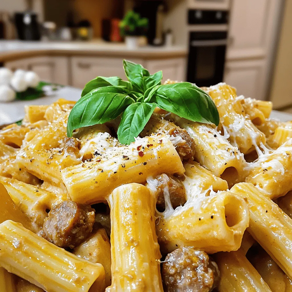 Cremige Wurst-Rigatoni Einfaches und köstliches Rezept