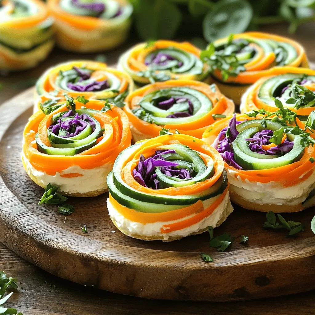 Regenbogen Gemüse Pinwheels Gesunde und bunte Snacks