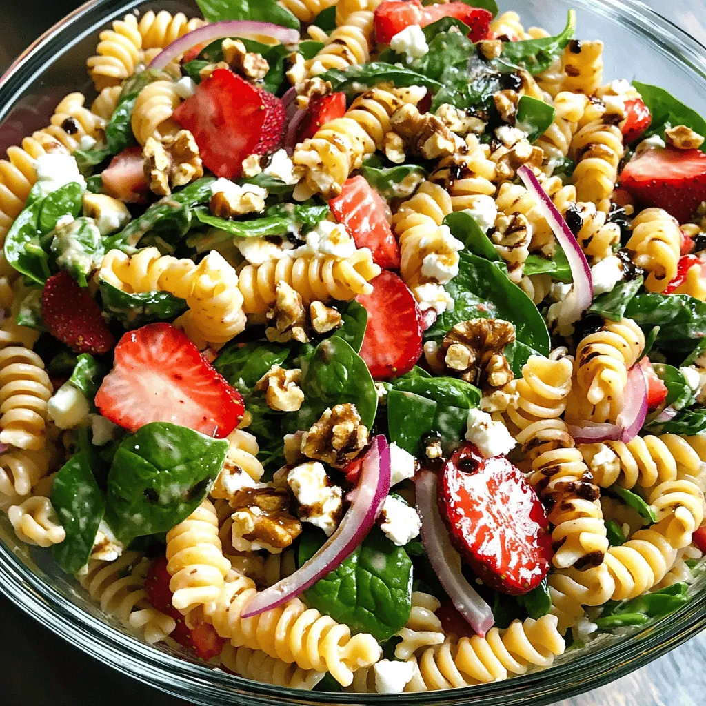 Erdbeer-Spinat-Pasta-Salat Frisch und Lecker Rezept