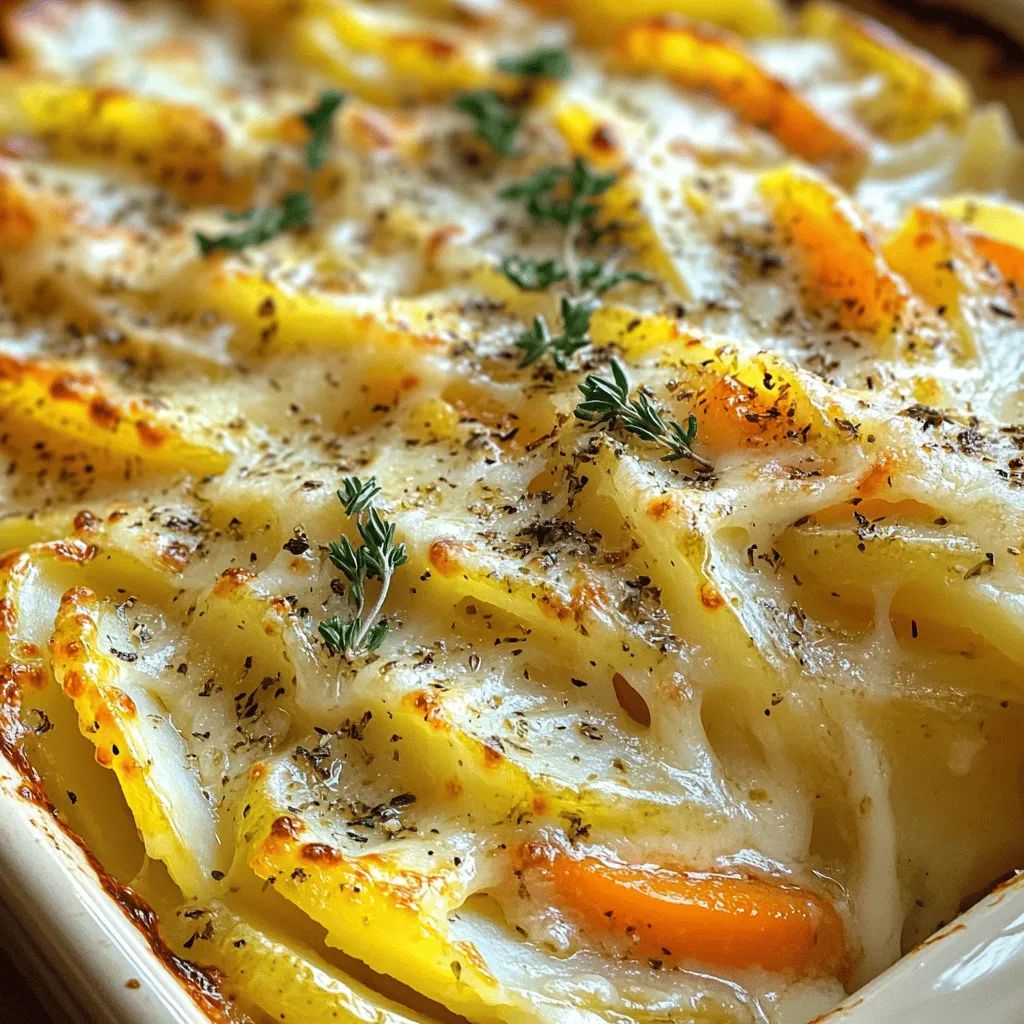 Cheesy Root Vegetable Gratin Einfach und Herzhaft
