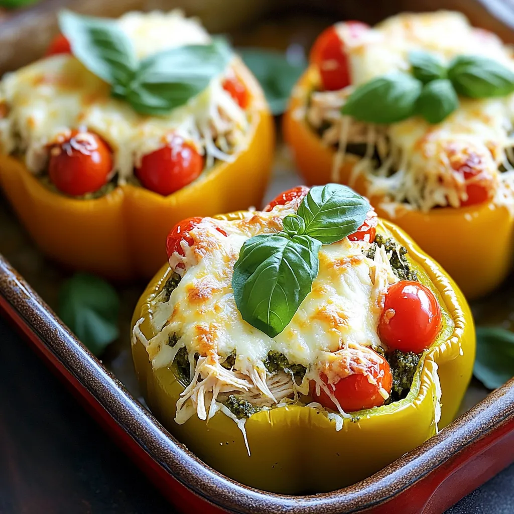 Pesto Chicken Stuffed Peppers Einfache und gesunde Mahlzeit