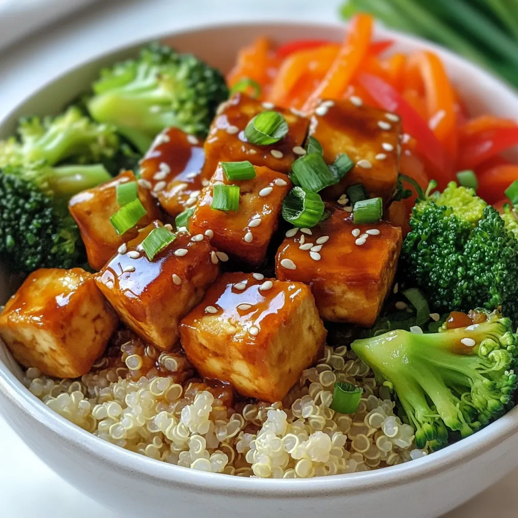 Teriyaki Glazed Tofu Bowls Schnelles und gesundes Gericht