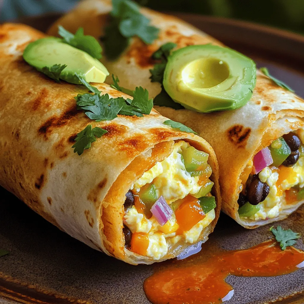 Herzhafte Frühstücks-Burritos Schmackhafte Startvariante