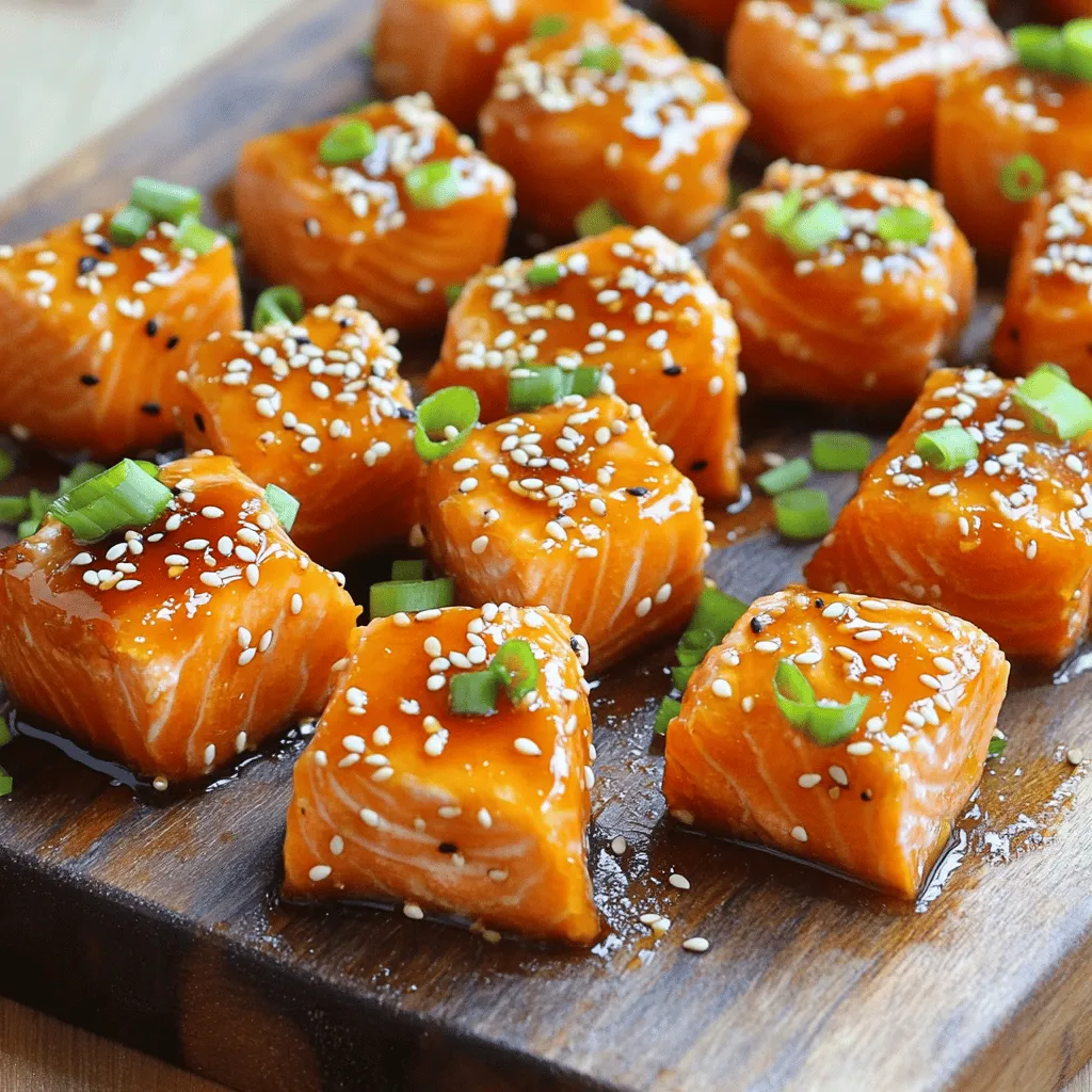 Honey Sriracha Glazed Salmon Bites Köstlicher Genuss