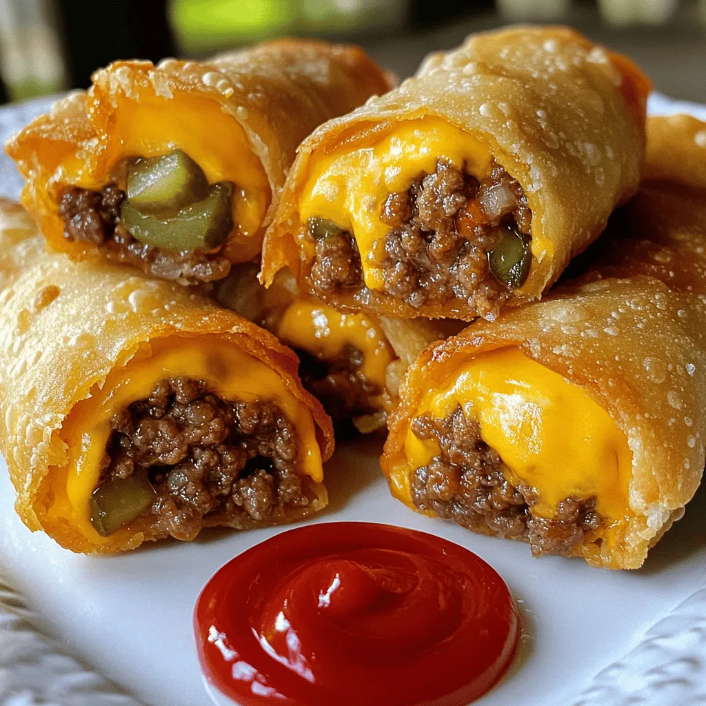 Cheeseburger Egg Rolls Leckere Frittiersnacks