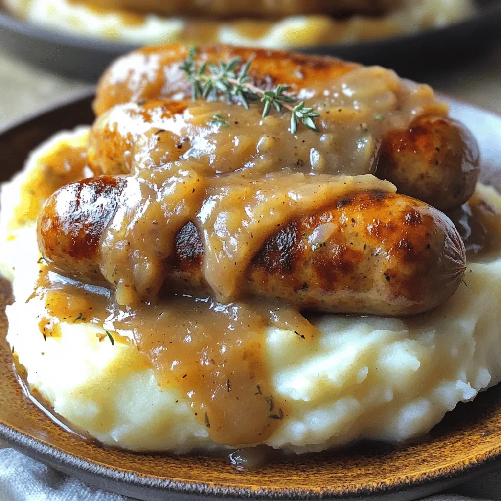 Die Hauptzutaten für Bangers and Mash sind einfach und herzhaft. Hier ist, was Sie brauchen: - 6 Wurstchen (Schweine- oder Rinderwürste) - 800 g Kartoffeln, geschält und gewürfelt - 2 große Zwiebeln, in dünne Ringe geschnitten