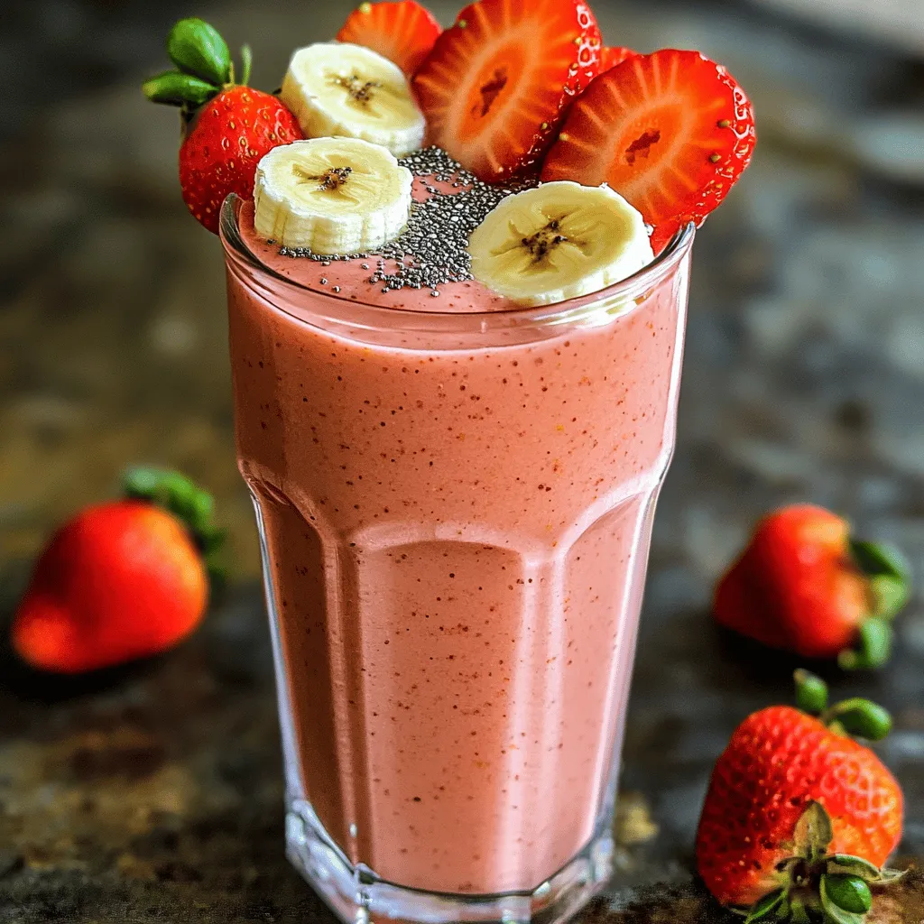 Gesunder Strawberry Banana Smoothie Einfach und Lecker