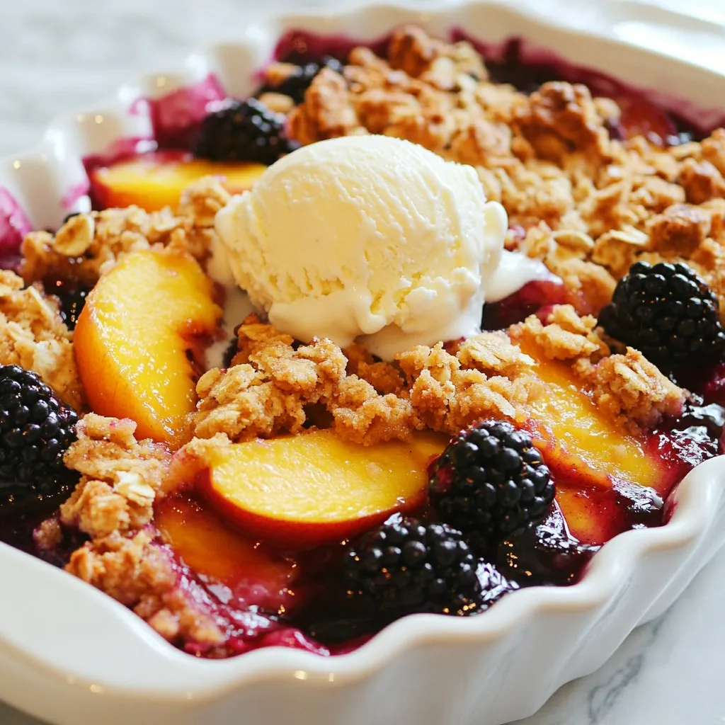 Pfirsich-Brombeer-Crisp Einfache und köstliche Dessertidee