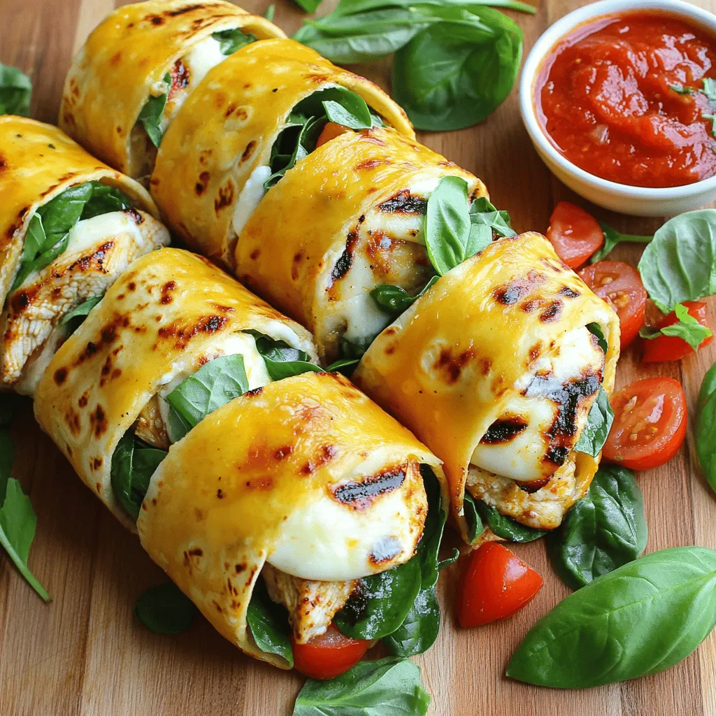 Cheesy Garlic Chicken Wraps mit frischem Genuss