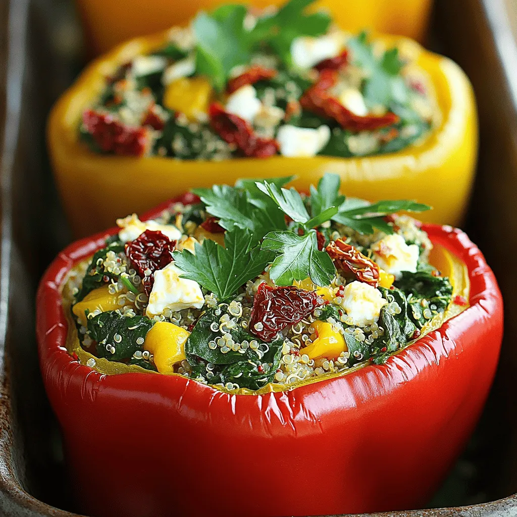 Spinach Feta Stuffed Peppers Köstliches Rezept