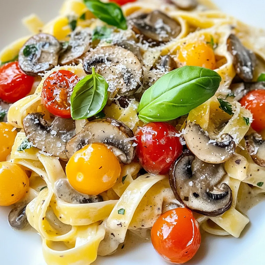 Cremige toskanische Pilz-Pasta Einfaches und schnelles Gericht