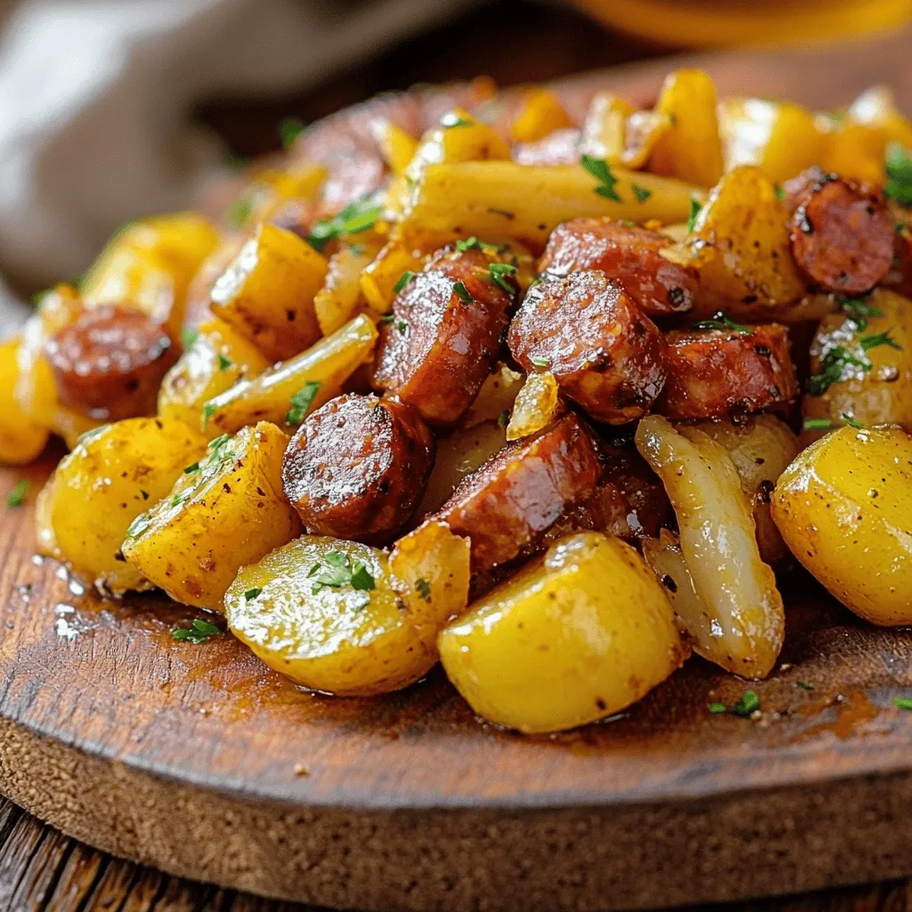 Krosse Bratkartoffeln mit polnischer Wurst lecker zubereiten