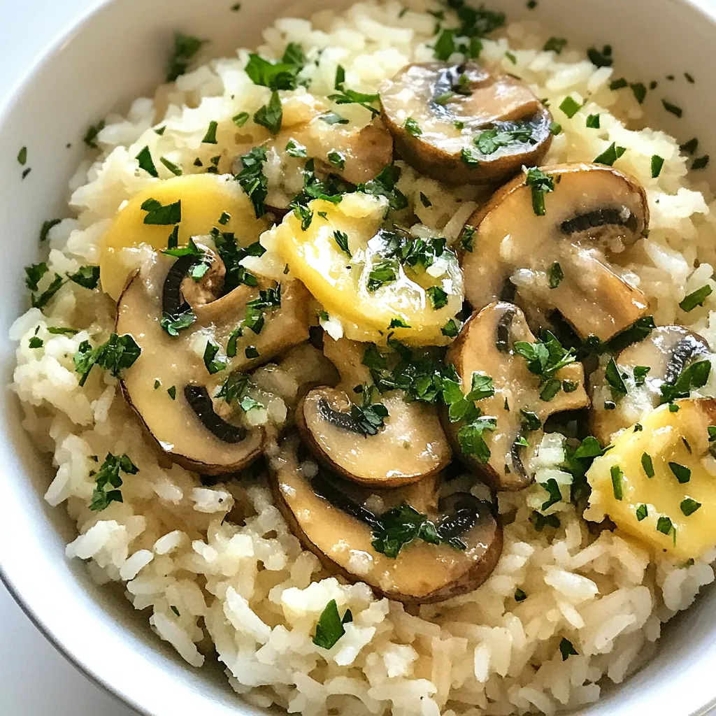 Knoblauchbutter-Pilzreis lecker und einfach machen
