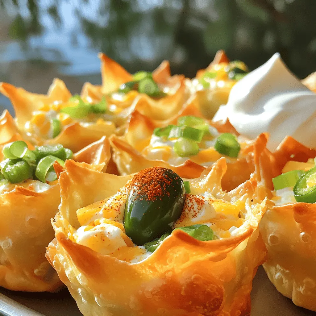Spicy Jalapeno Popper Wonton Cups Knuspriger Genuss