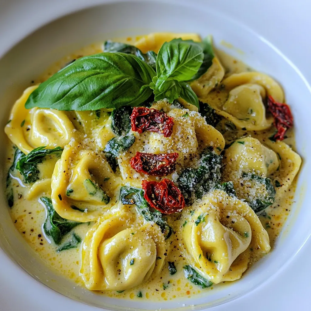 Cremige Alfredo Spinatsauce Tortellini Genuss Rezept