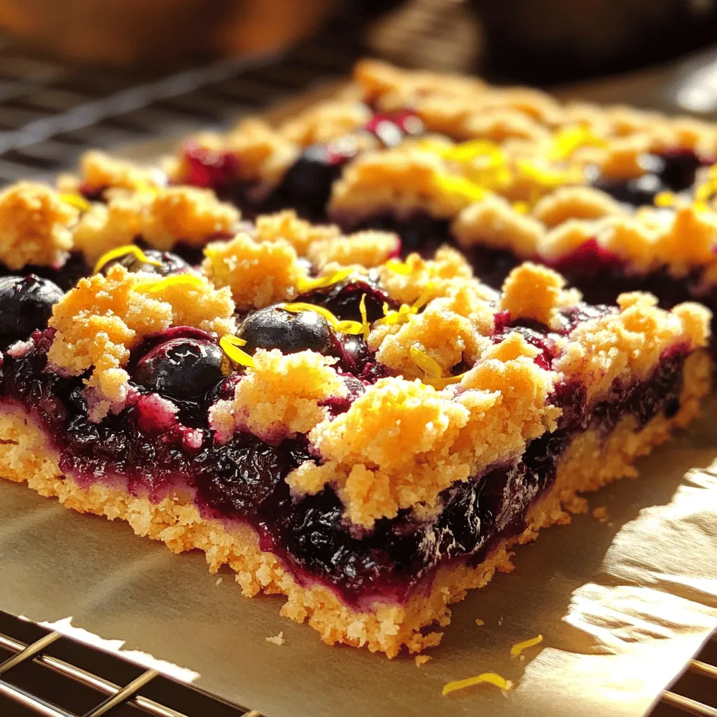 Blaubeer Zitronen Streuselriegel Köstlicher Genuss