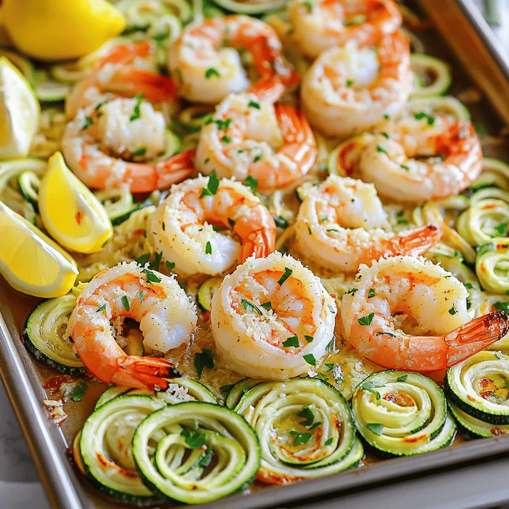 Schmackhafte Sheet Pan Garlic Parmesan Shrimp &#038; Zoodles