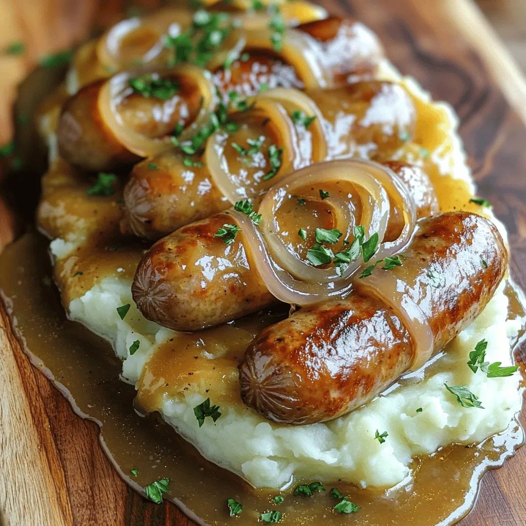 - 4 hochwertige Schweinswürste - 500 g Kartoffeln, geschält und gewürfelt - 200 ml Milch - 50 g Butter